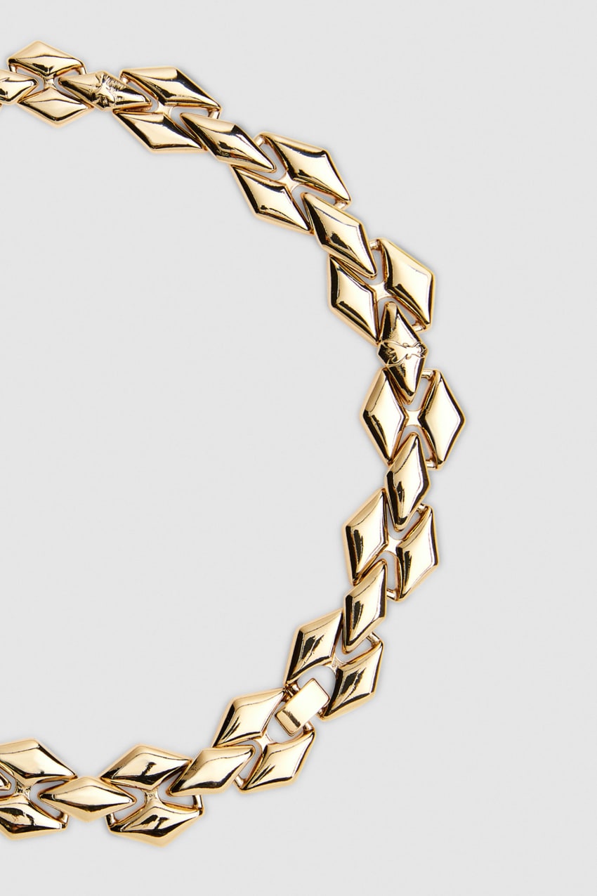 Gold Patrizia Pepe New Chain Brass Necklace | OUSWLIT-02