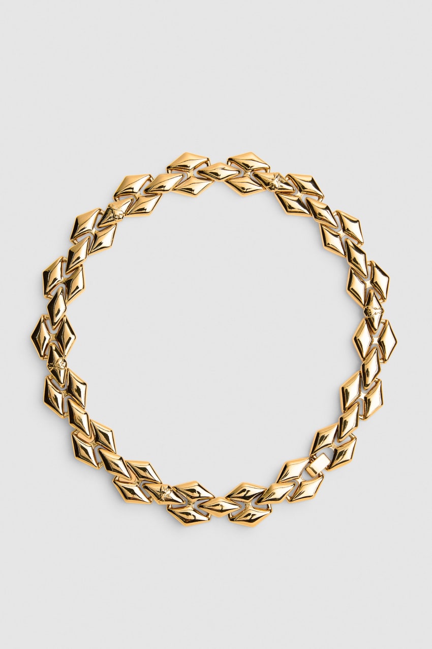 Gold Patrizia Pepe New Chain Brass Necklace | OUSWLIT-02