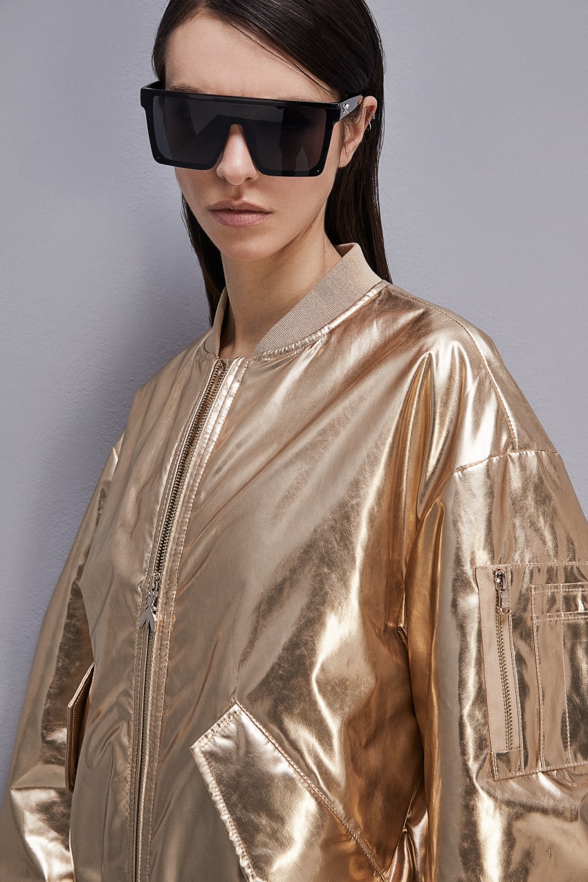 Gold Patrizia Pepe Padded Over Bomber Jacket | BNZDKHV-45