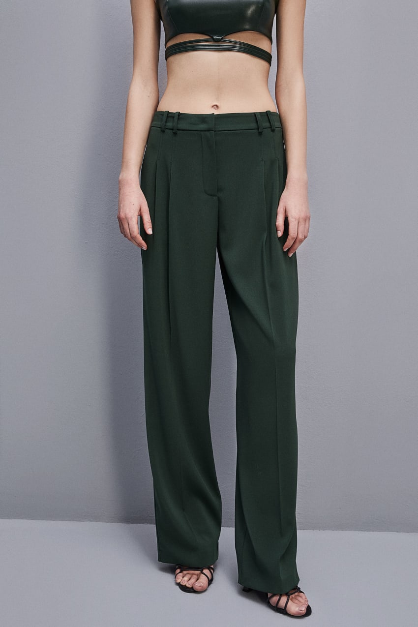 Green Patrizia Pepe Essential Crepe Pants | JHZISGW-31