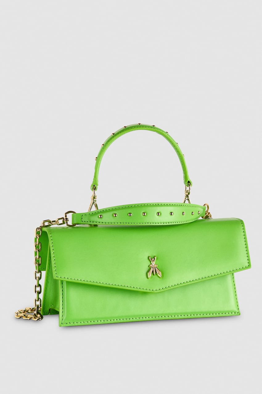 Green Patrizia Pepe Fly Bamby Leather Shoulder Bag | TYOQAFX-40