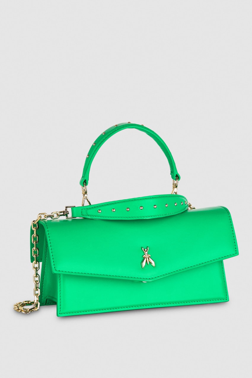 Green Patrizia Pepe Fly Bamby Leather Shoulder Bag | KGJFDOV-47