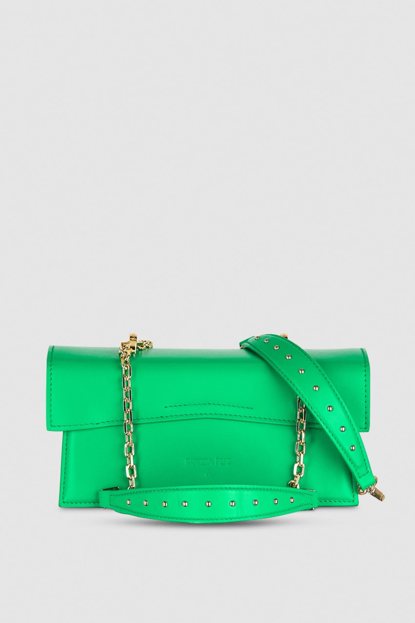 Green Patrizia Pepe Fly Bamby Leather Shoulder Bag | KGJFDOV-47