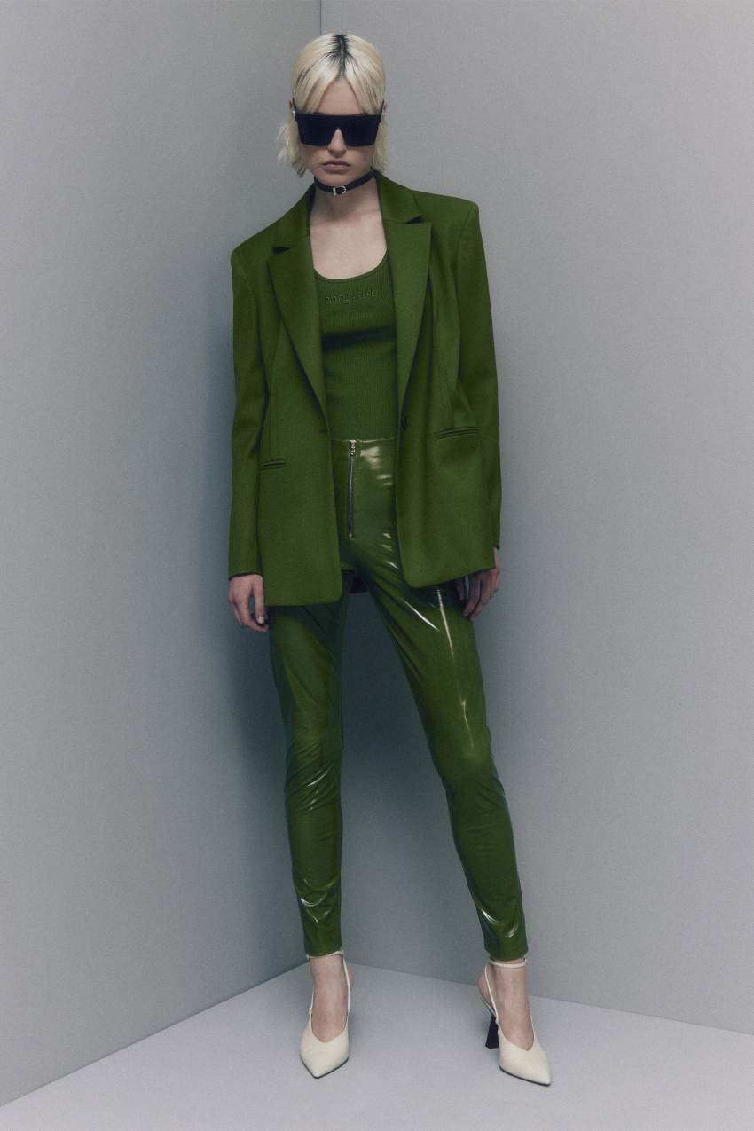 Green Patrizia Pepe High-waisted Faux Leather Leggings | GPCBIOY-48