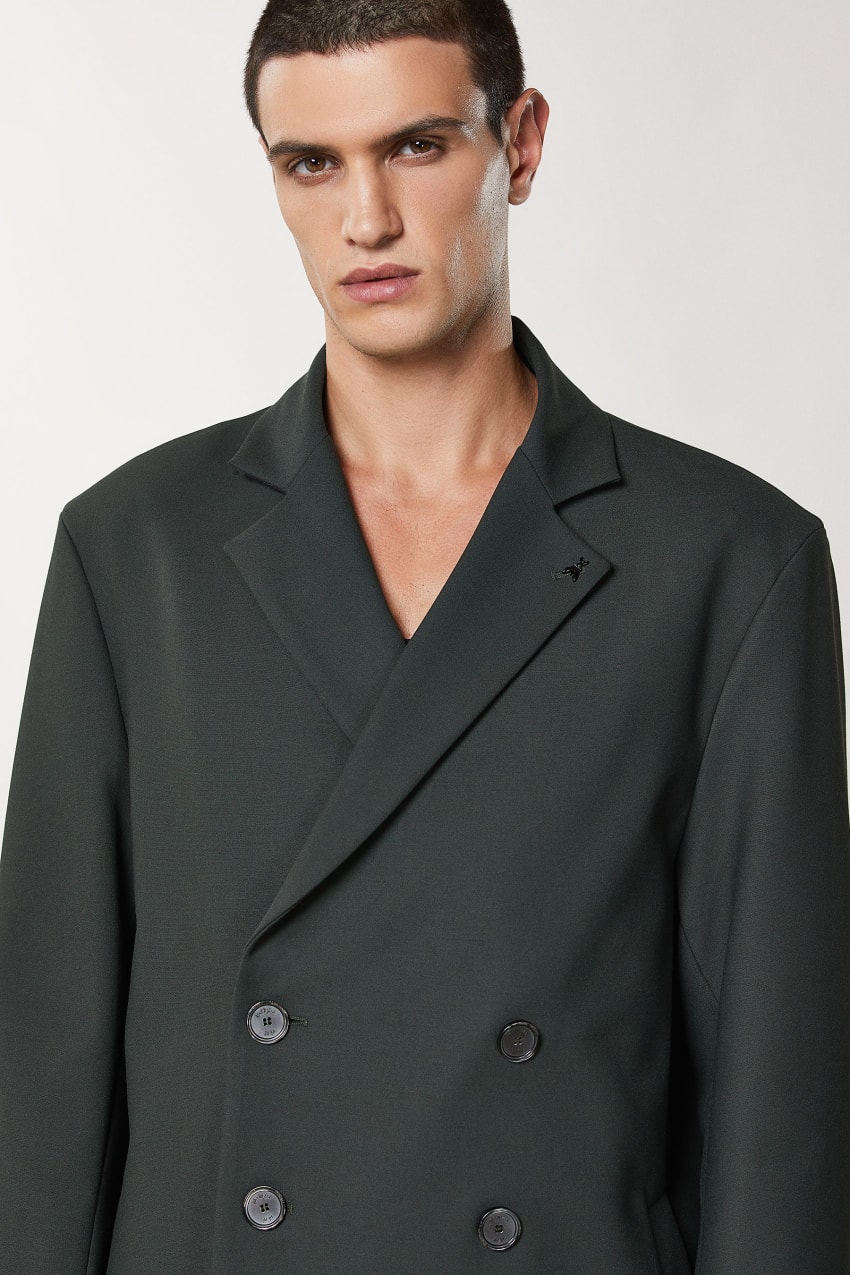 Green Patrizia Pepe Lined Double-breasted Coat | OYUATJR-75