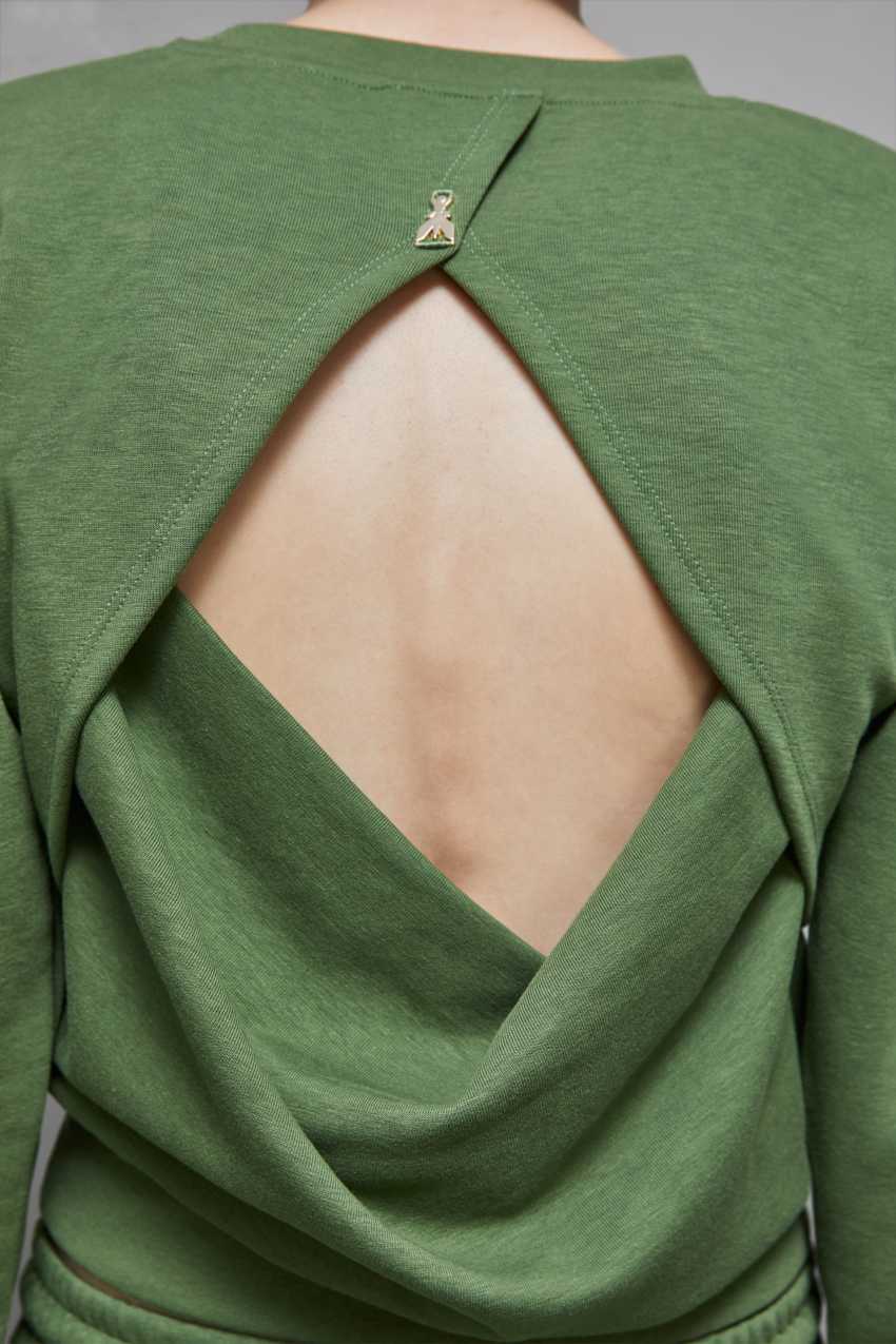 Green Patrizia Pepe Long-sleeved Cotton Sweatshirt | SCDZFVR-25