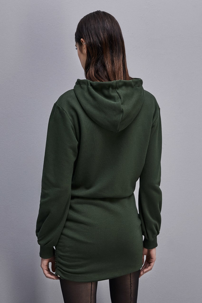 Green Patrizia Pepe Long-sleeved Fleece Dress | RTGHULS-95