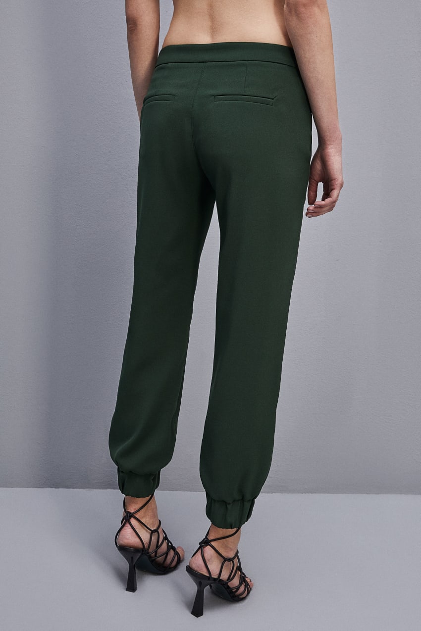 Green Patrizia Pepe Low-waisted Crepe Jogger Pants | BDTQEIO-37