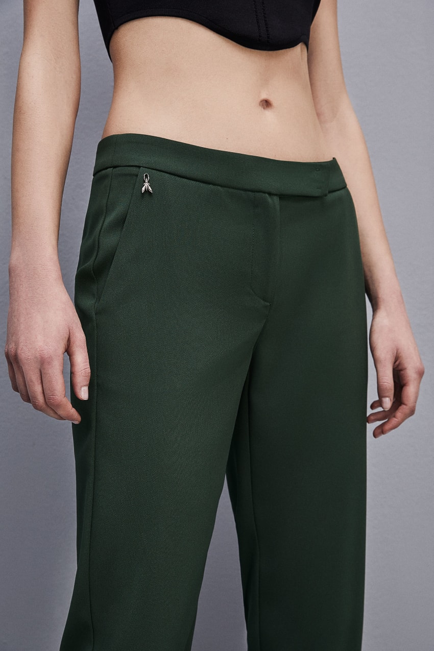 Green Patrizia Pepe Low-waisted Crepe Jogger Pants | BDTQEIO-37