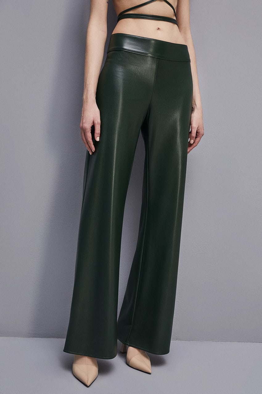 Green Patrizia Pepe Low-waisted Palazzo Fit Pants | YDOKXRP-57