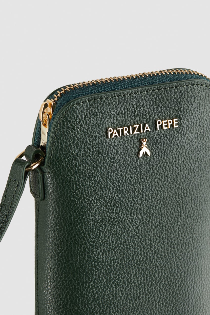 Green Patrizia Pepe Phone Holder With Shoulder Strap | IPUFESD-97