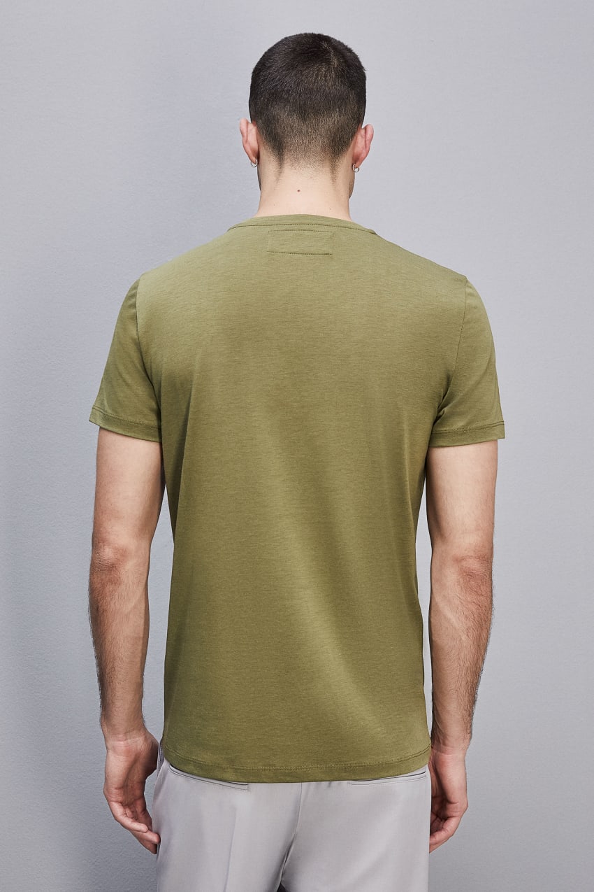 Green Patrizia Pepe Slim Fit T-shirt In Lyocell Jersey And Cotton | MATDXUG-64