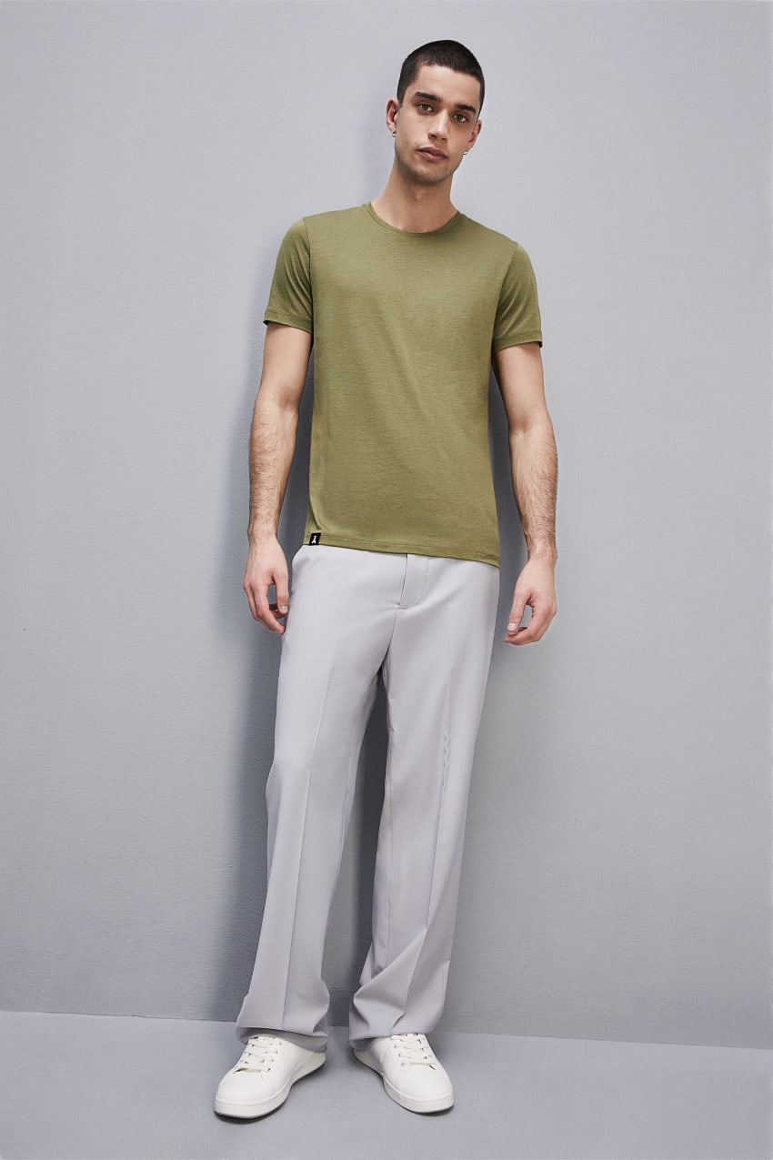 Green Patrizia Pepe Slim Fit T-shirt In Lyocell Jersey And Cotton | MATDXUG-64