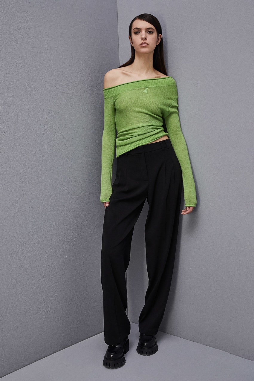 Green Patrizia Pepe Wool Sweater With Wide Neckline | PVFGHSW-73