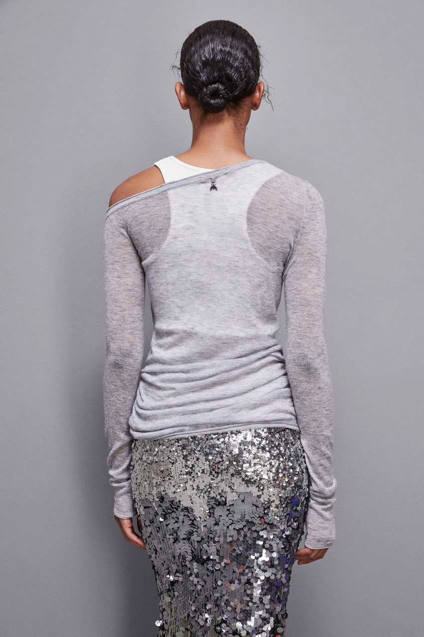 Grey Patrizia Pepe Long-sleeved Wool Sweater | OILPCDK-19