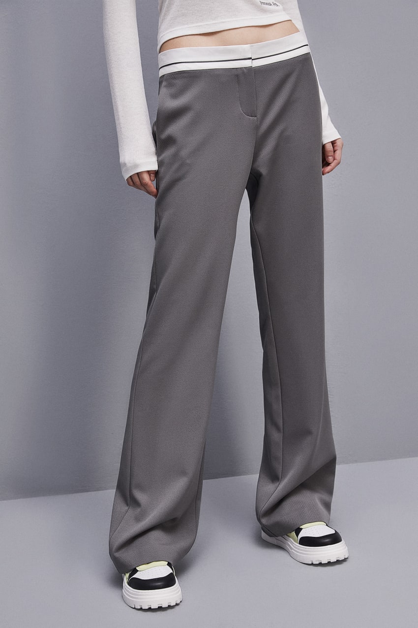 Grey Patrizia Pepe Low-waisted Pants In Comfort Fabric | PAGKVHJ-02