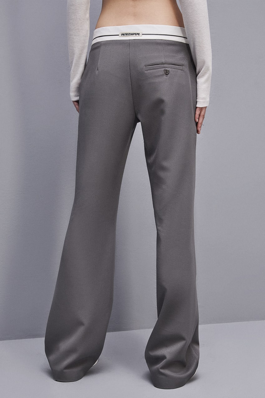 Grey Patrizia Pepe Low-waisted Pants In Comfort Fabric | PAGKVHJ-02