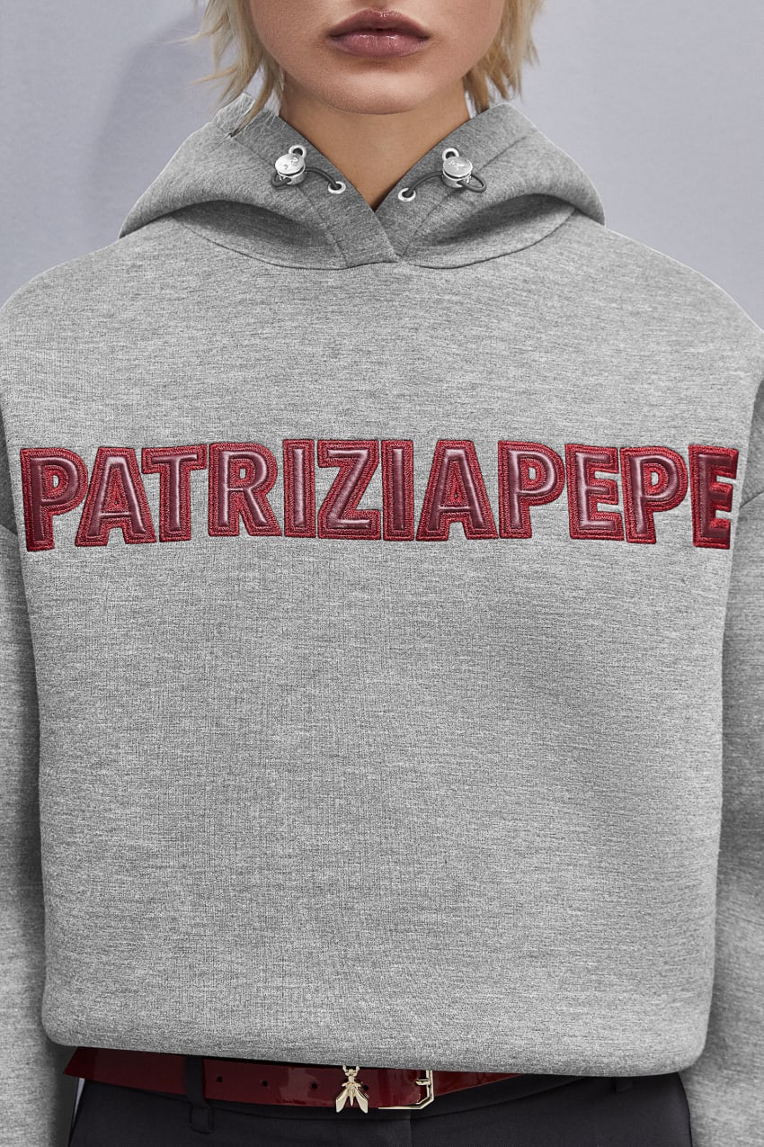 Grey Patrizia Pepe Oversized Hoodie | ARGBMHZ-97