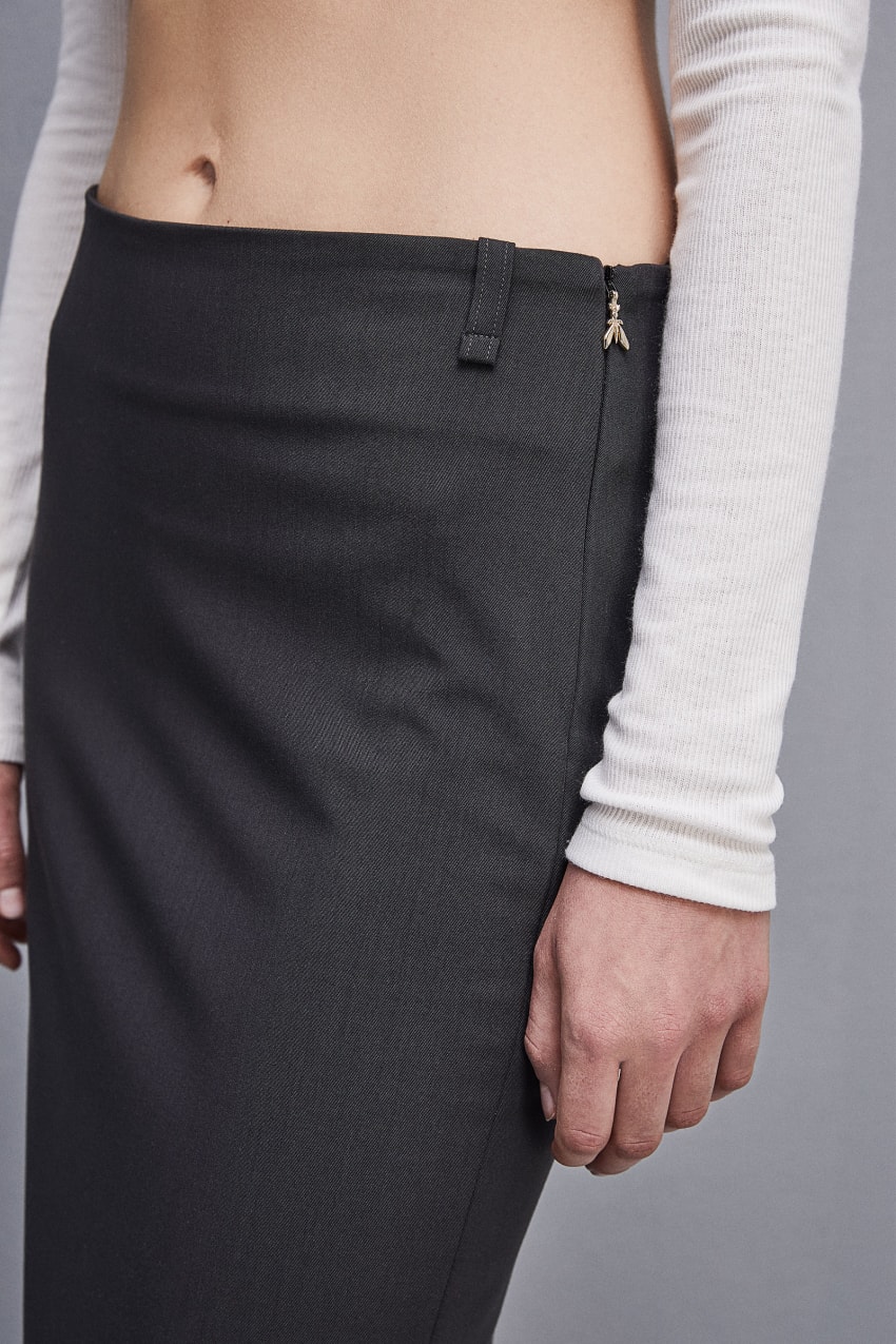 Grey Patrizia Pepe Viscose Pencil Skirt | YUHMCPN-79