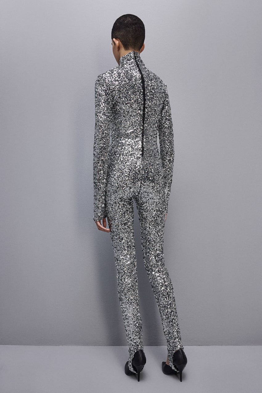 Grey Patrizia Pepe ﻿turtleneck Sequined Jumpsuit | MOFXWTP-87