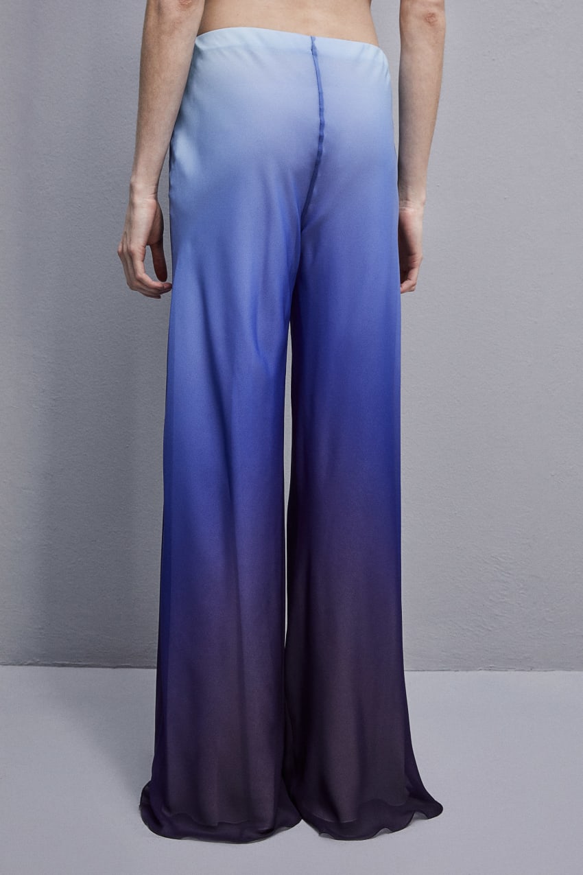 Light Blue Patrizia Pepe Chiffon Pants With Degradè Print | AKZUHGX-13