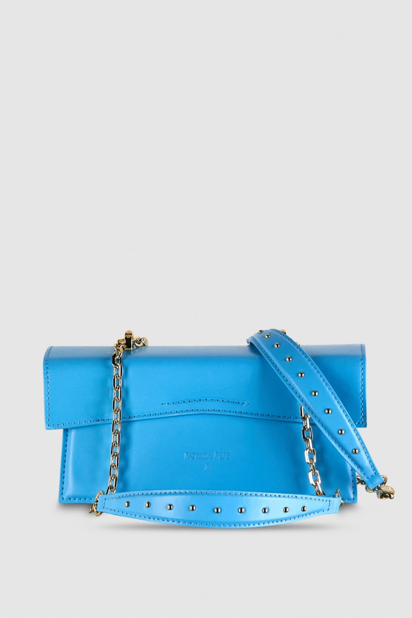 Light Blue Patrizia Pepe Fly Bamby Leather Shoulder Bag | NTKYUQC-74