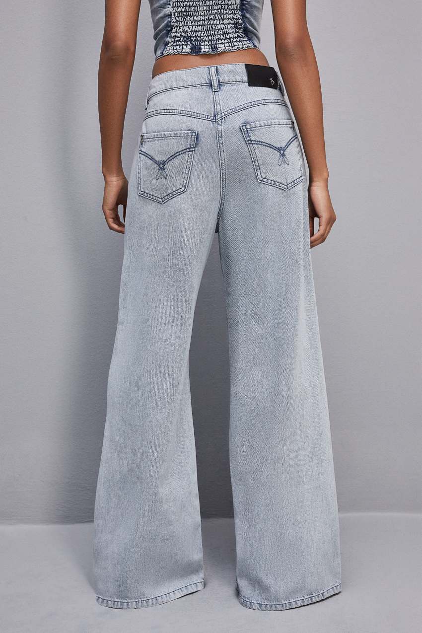 Light Blue Patrizia Pepe Low Rise Oversized Denim Jeans | KSXWMRV-30