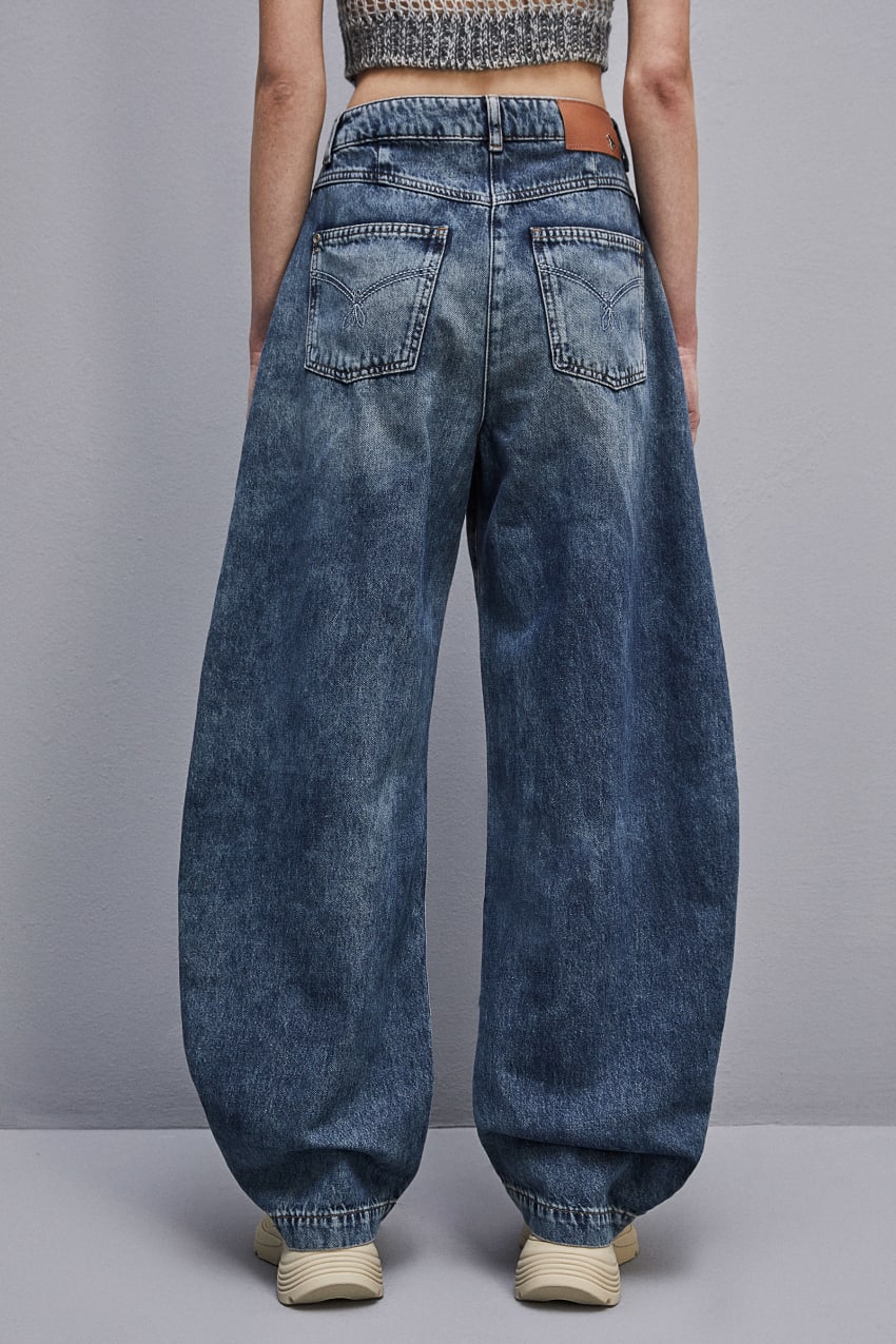 Light Blue Patrizia Pepe Low Waist Balloon Denim Pants | JUKIADW-43