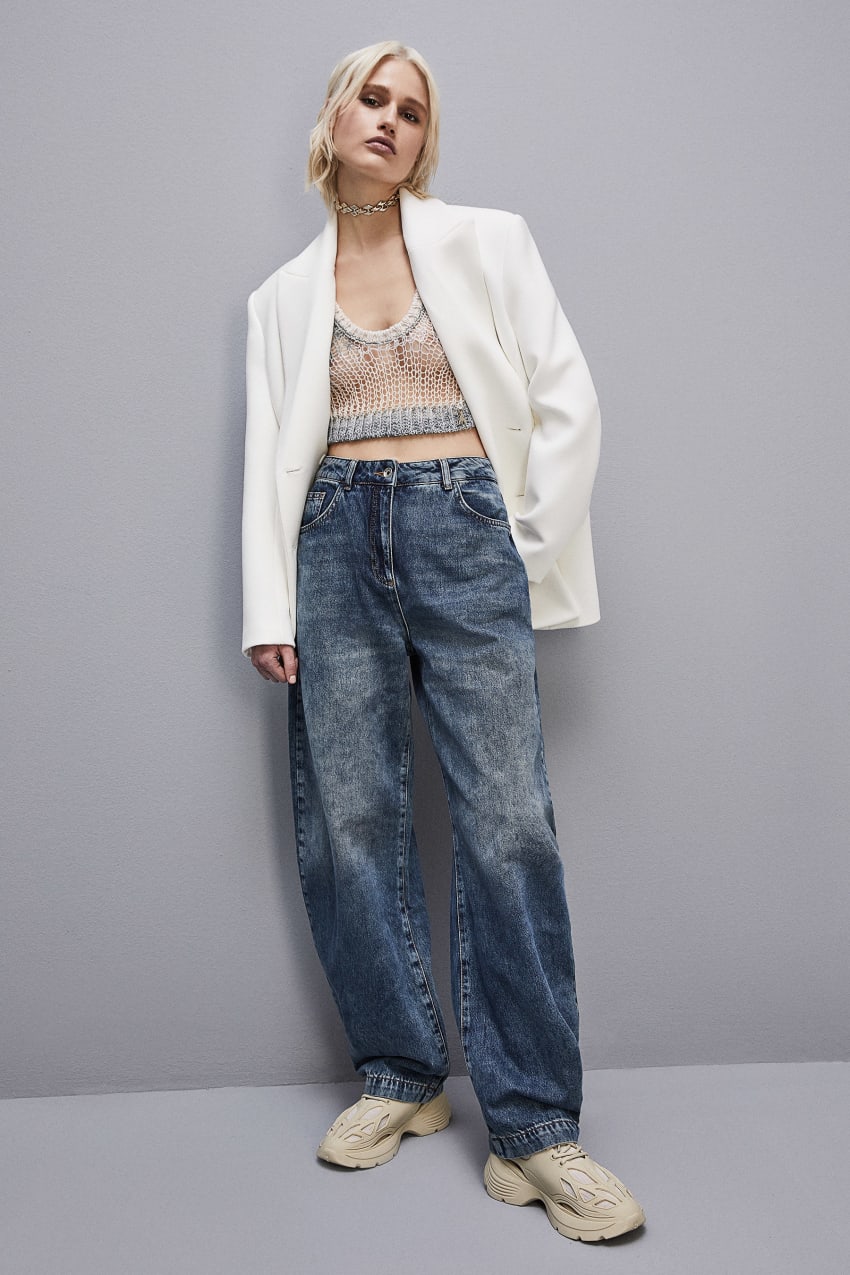 Light Blue Patrizia Pepe Low Waist Balloon Denim Pants | JUKIADW-43