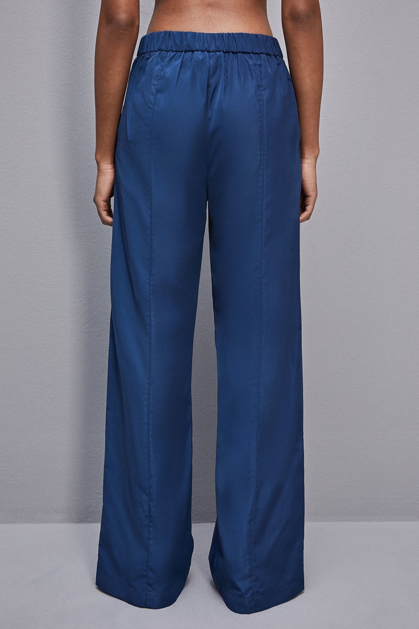 Light Blue Patrizia Pepe Palazzo Pants In Technical Fabric | GQSFZXU-02