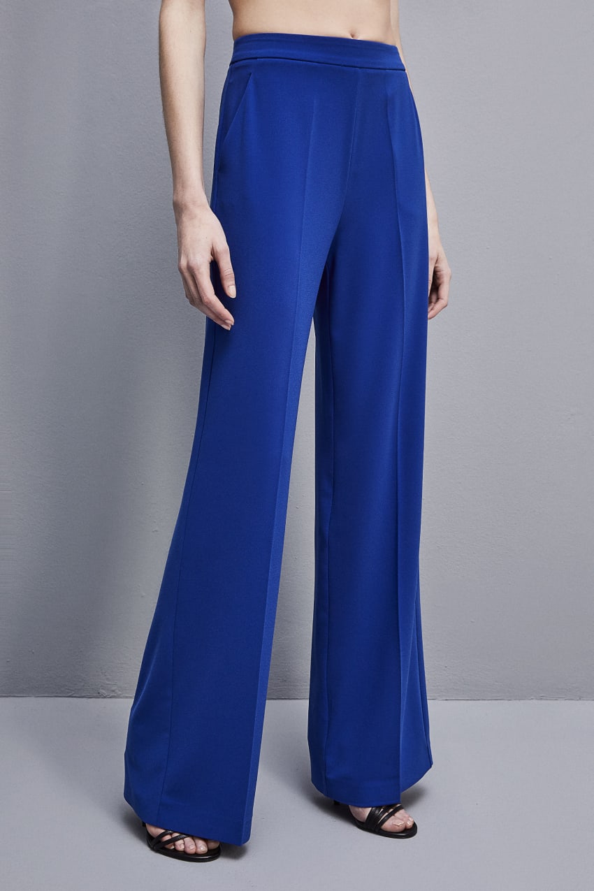 Light Blue Patrizia Pepe Sablè Crepe Palazzo Pants | PEKSLTX-06