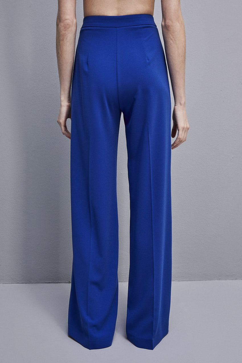 Light Blue Patrizia Pepe Sablè Crepe Palazzo Pants | PEKSLTX-06