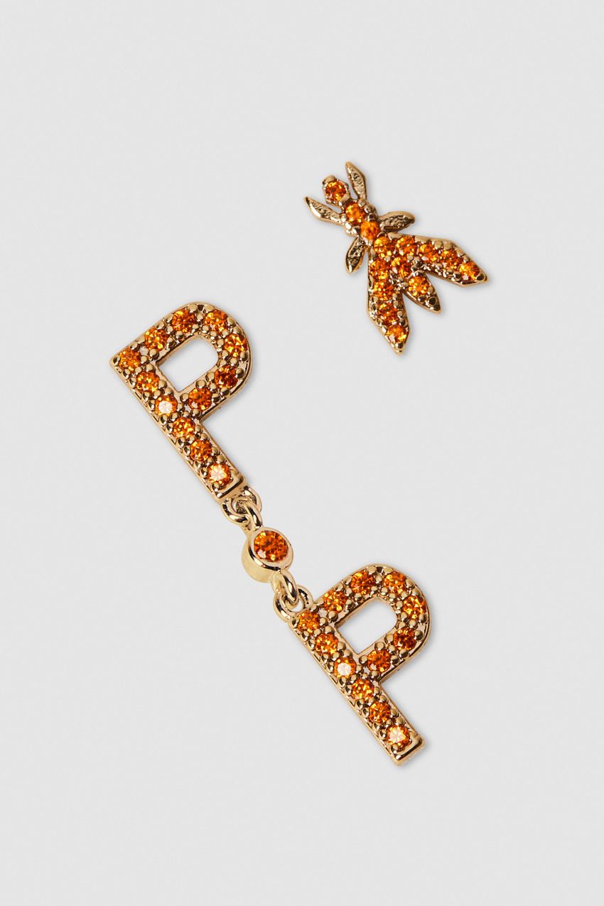 Orange Patrizia Pepe Brass And Glass Earrings | AJCTKFH-59