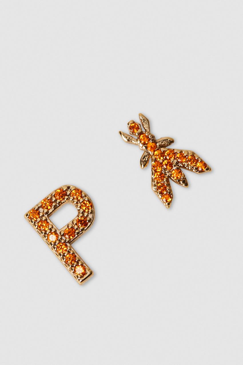 Orange Patrizia Pepe Earrings With Rhinestones | KGFHZWL-76