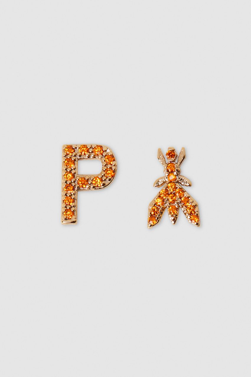 Orange Patrizia Pepe Earrings With Rhinestones | KGFHZWL-76