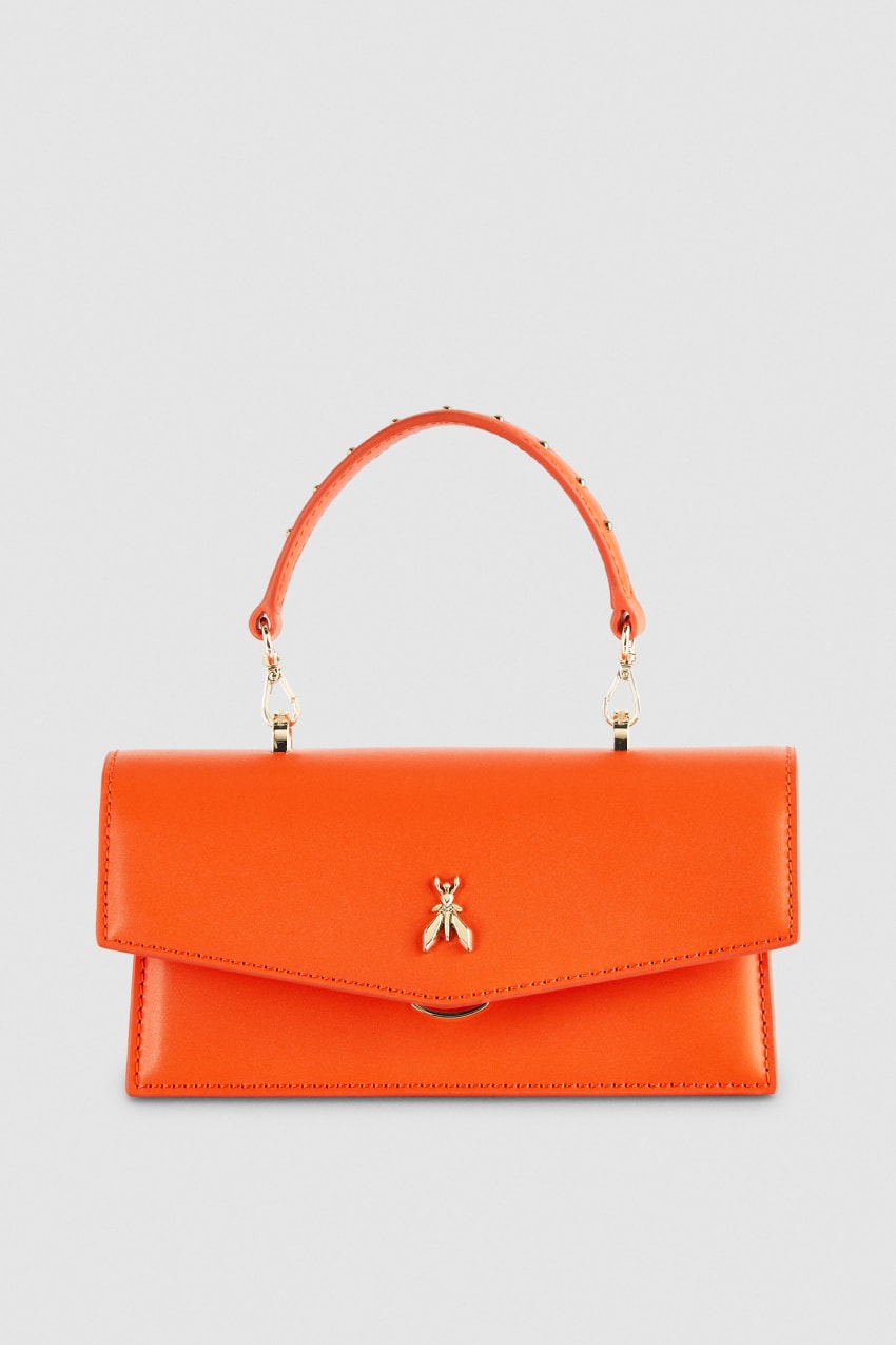 Orange Patrizia Pepe Fly Bamby Leather Shoulder Bag | WBXYASE-80