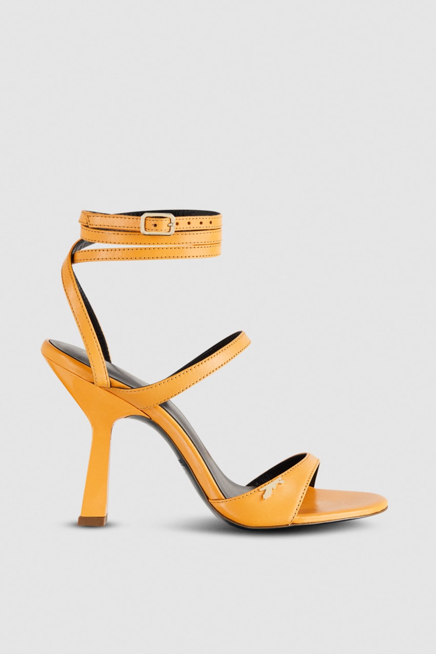 Orange Patrizia Pepe Heeled Sandal With Green Leather Sole | GESMJWC-64