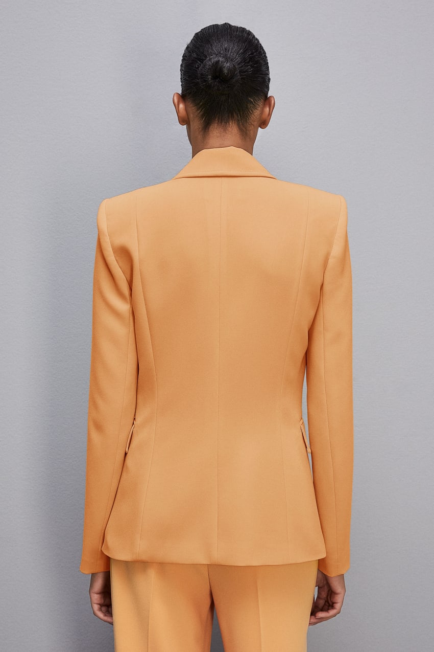 Orange Patrizia Pepe One-button Jacket In Sablè Crepe Fabric | PZGIAJK-37