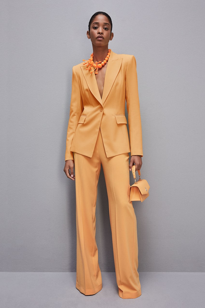 Orange Patrizia Pepe One-button Jacket In Sablè Crepe Fabric | PZGIAJK-37