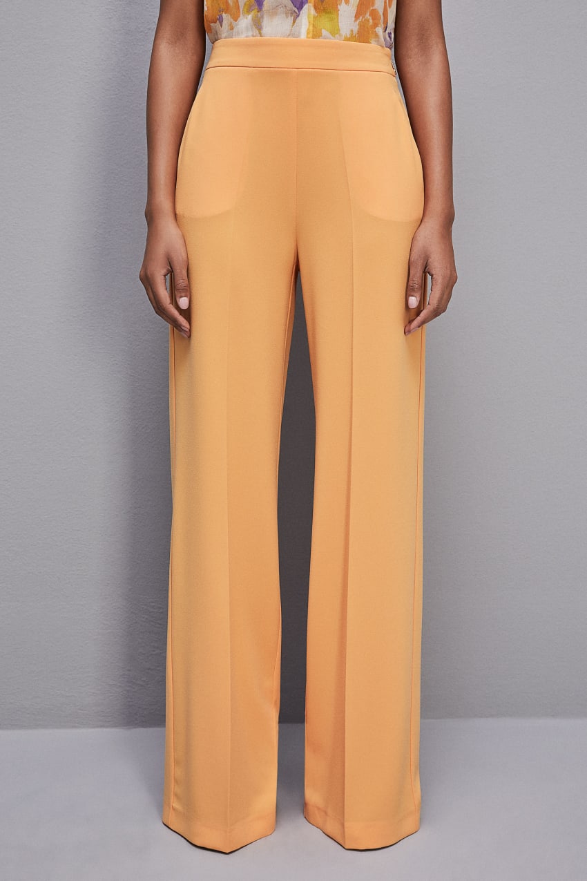 Orange Patrizia Pepe Sablè Crepe Palazzo Pants | JDTZMFX-84