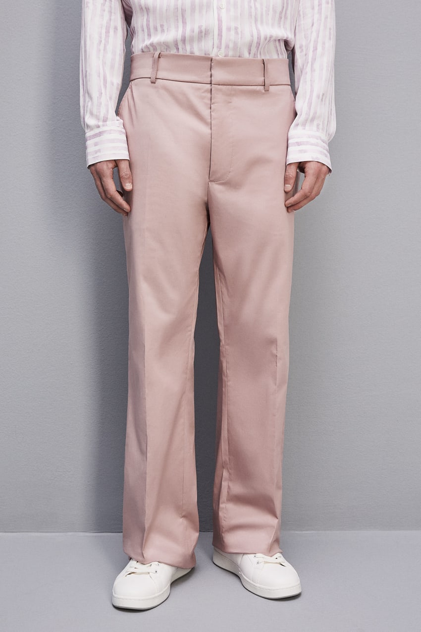 Pink Patrizia Pepe Cotton Twill Trumpet Pants | UDONPJZ-20