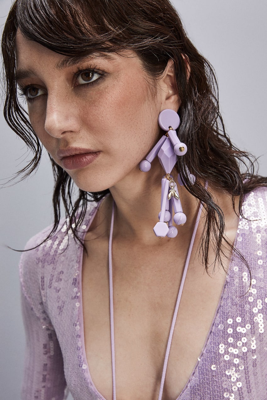 Pink Patrizia Pepe Earrings With Techno Pop Fly Appliqué | ARGTEYQ-05