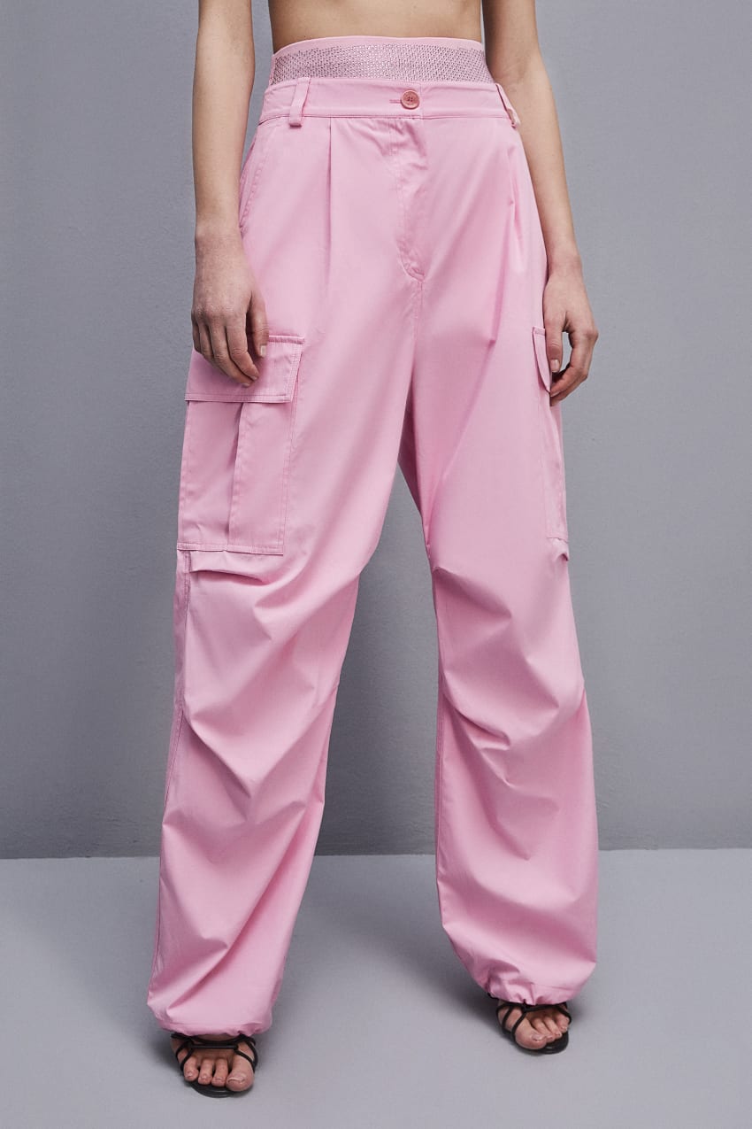 Pink Patrizia Pepe Essential Cargo Pants | ICDNQXB-43