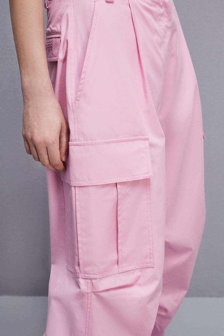 Pink Patrizia Pepe Essential Cargo Pants | ICDNQXB-43