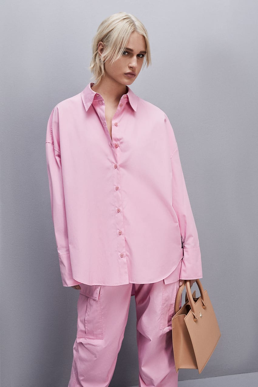 Pink Patrizia Pepe Essential Cotton Over Shirt | NPJETQU-49