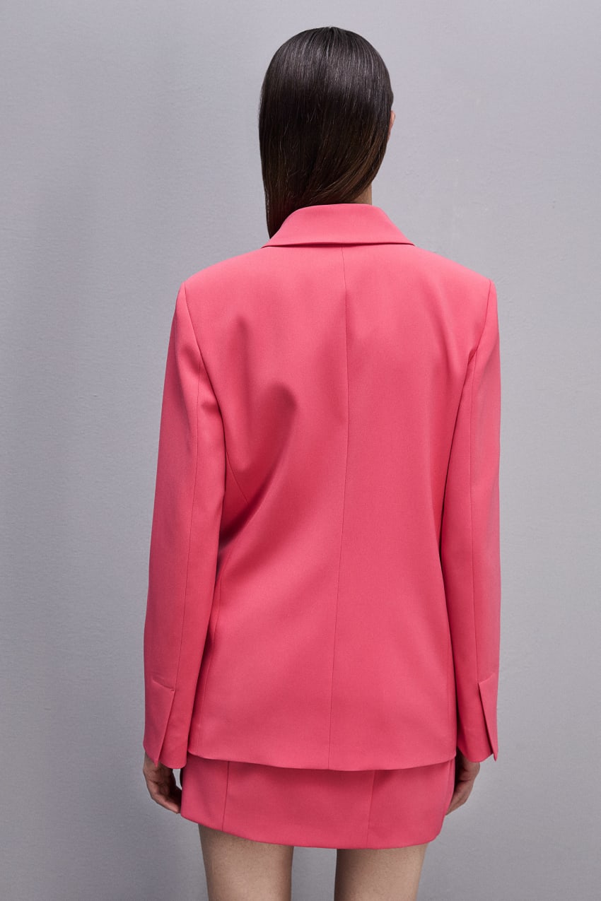 Pink Patrizia Pepe Essential Double-breasted Jacket | MHLJVDA-34