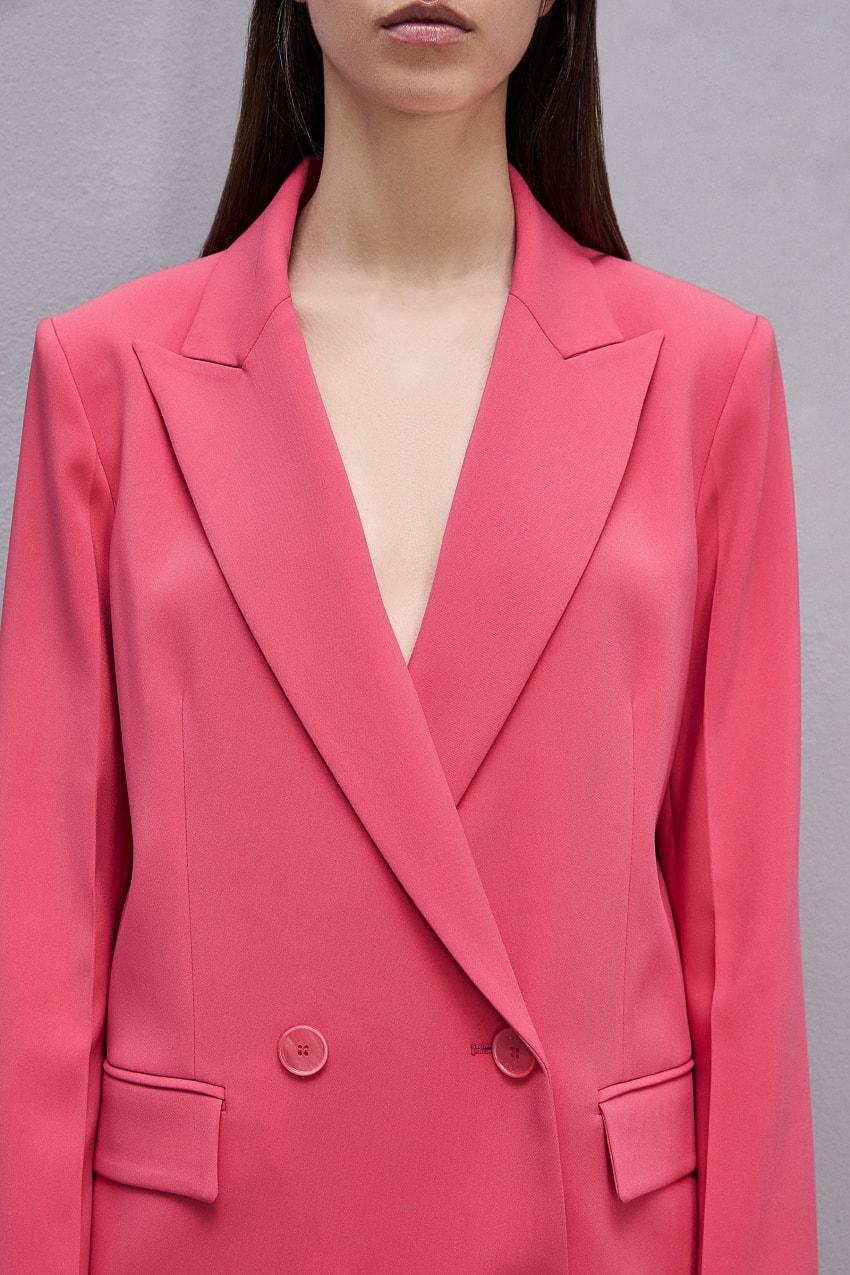 Pink Patrizia Pepe Essential Double-breasted Jacket | MHLJVDA-34