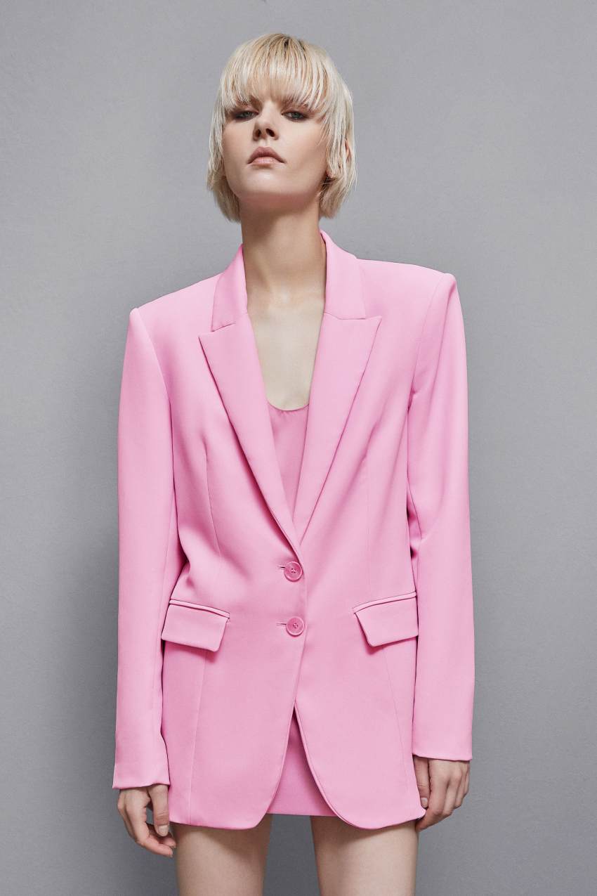 Pink Patrizia Pepe Essential Two-button Blazer | PVLJHGO-98