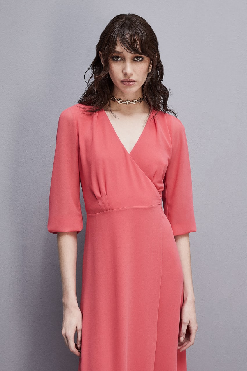 Pink Patrizia Pepe Extra Long Wrap Dress In Georgette | XMJGHDI-91