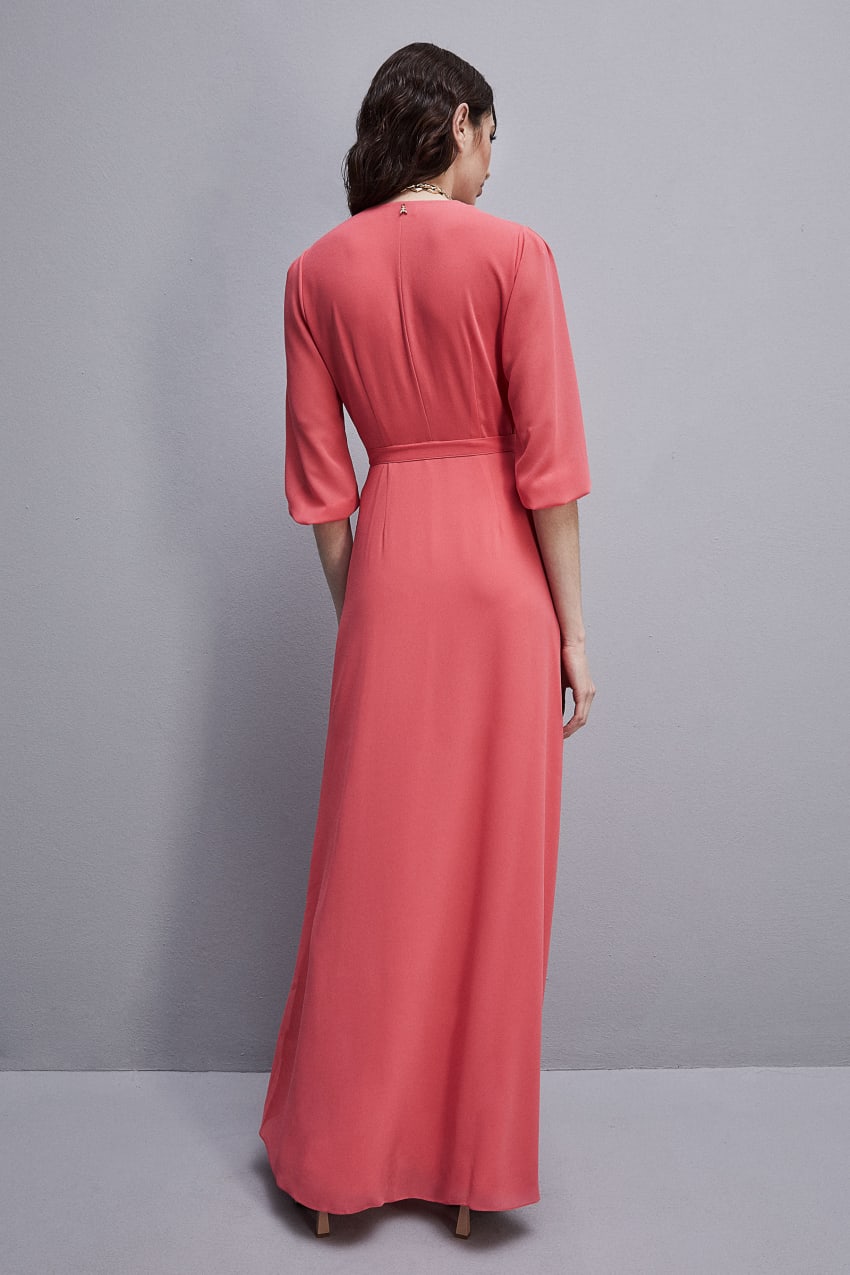 Pink Patrizia Pepe Extra Long Wrap Dress In Georgette | XMJGHDI-91